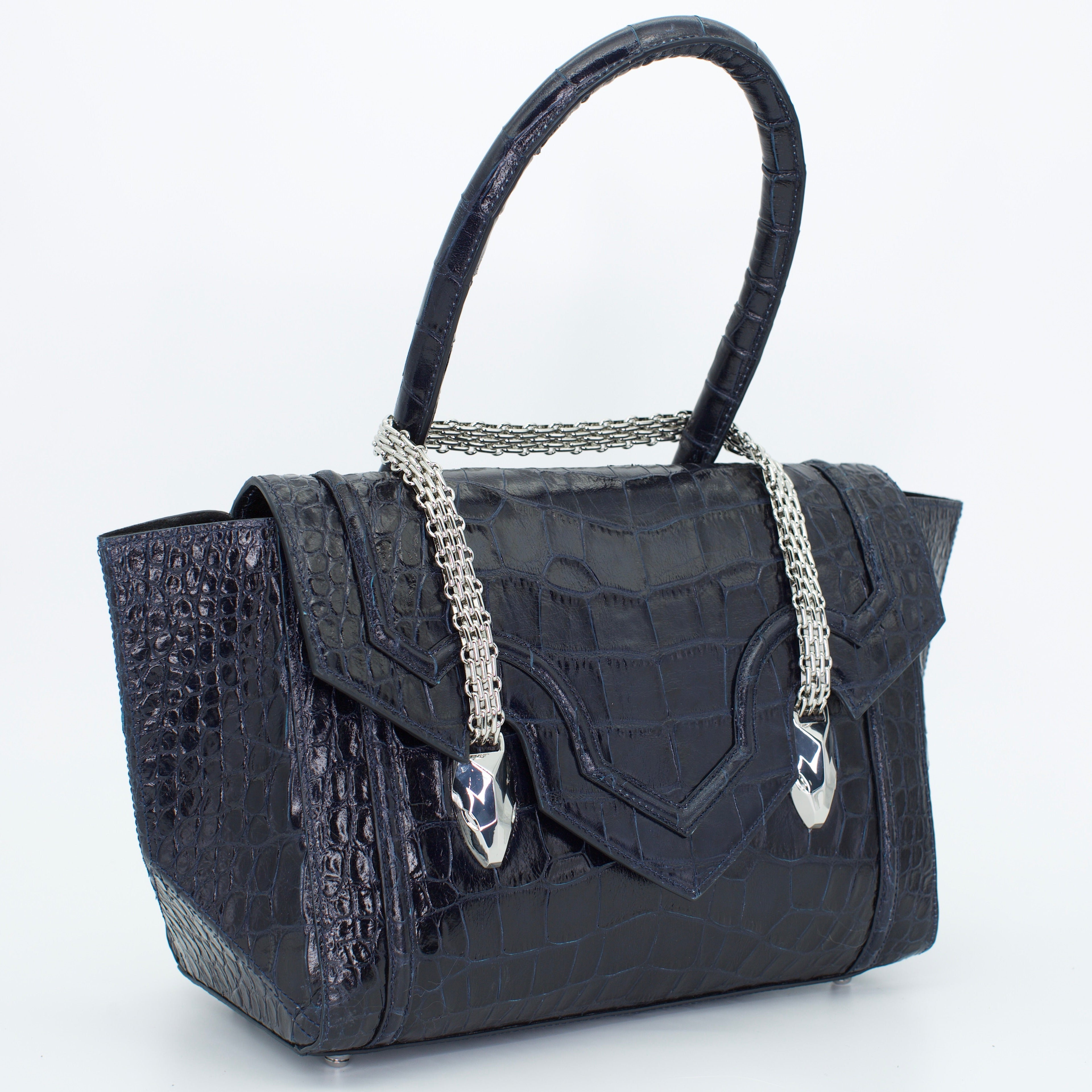 Midnight Crocodile Icon Shoulder Bag