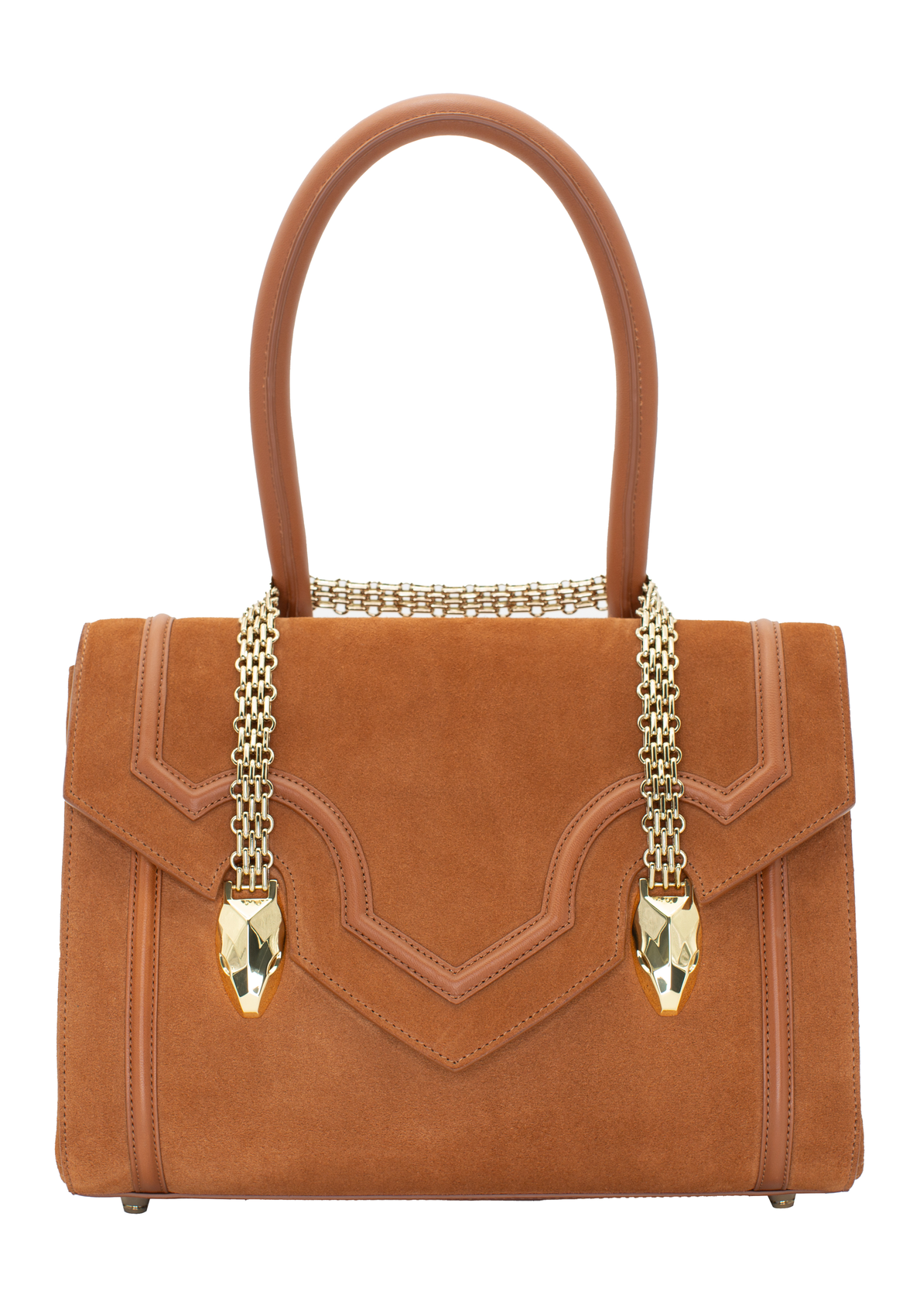 Cognac Suede ICON Shoulder Bag