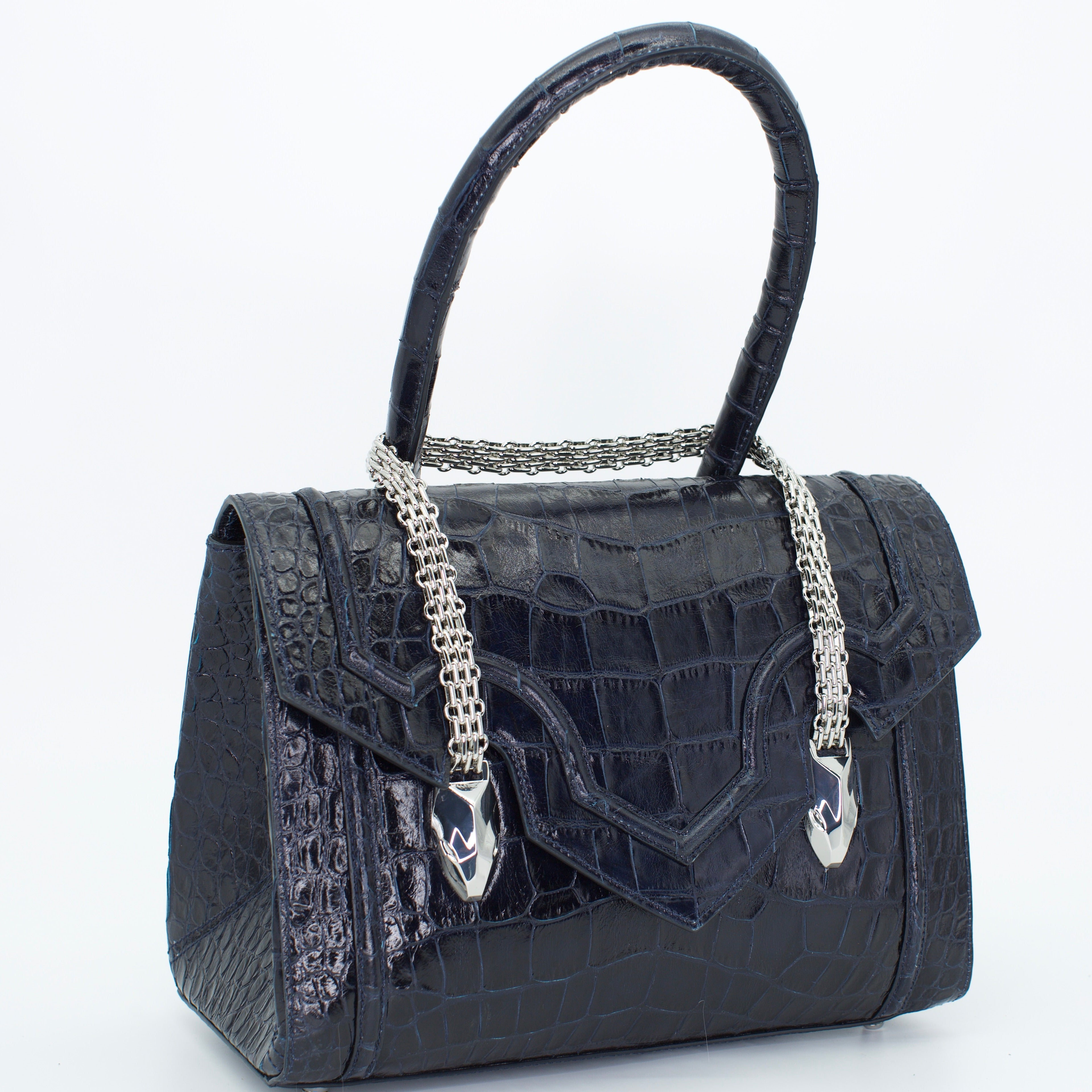Midnight Crocodile Icon Shoulder Bag