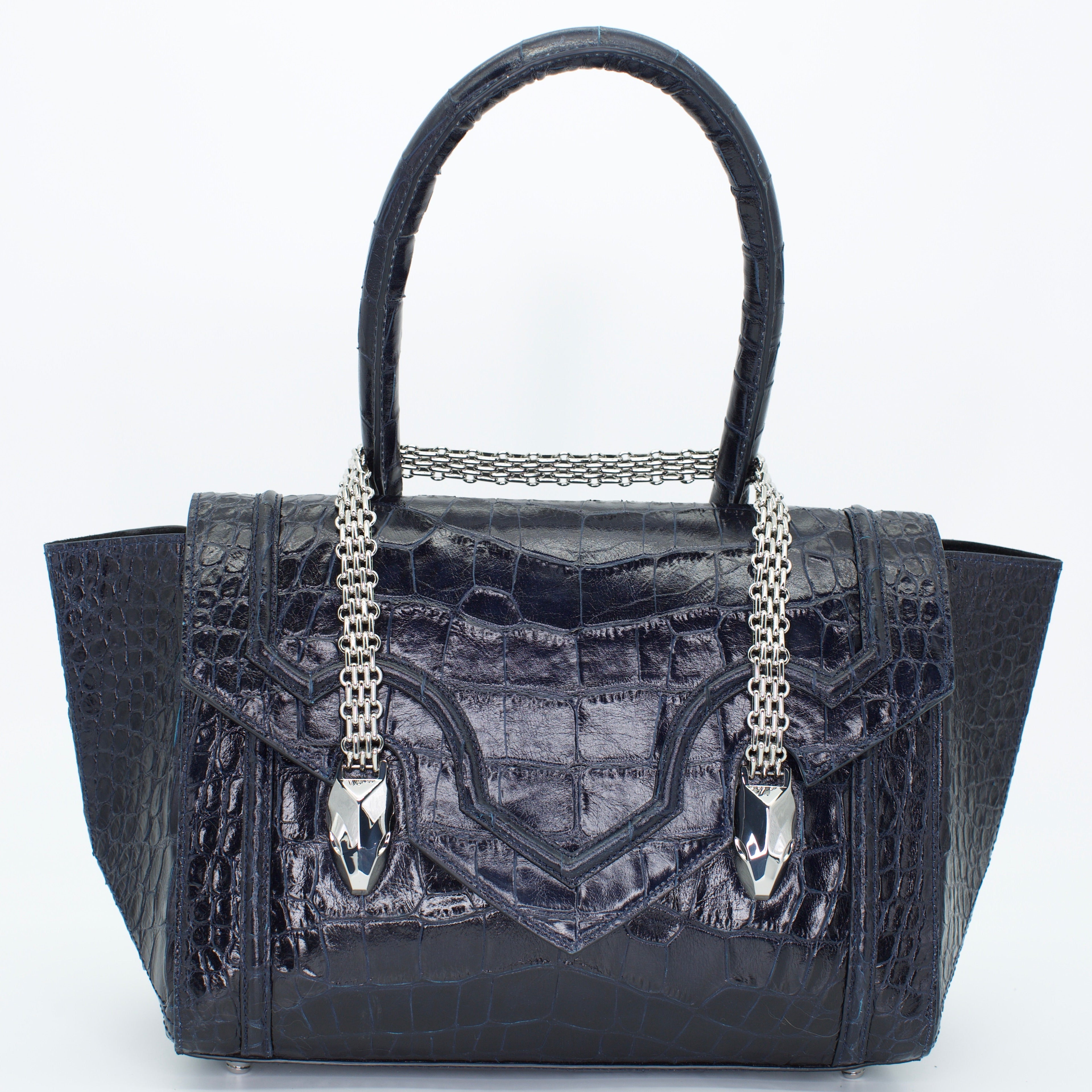 Midnight Crocodile Icon Shoulder Bag