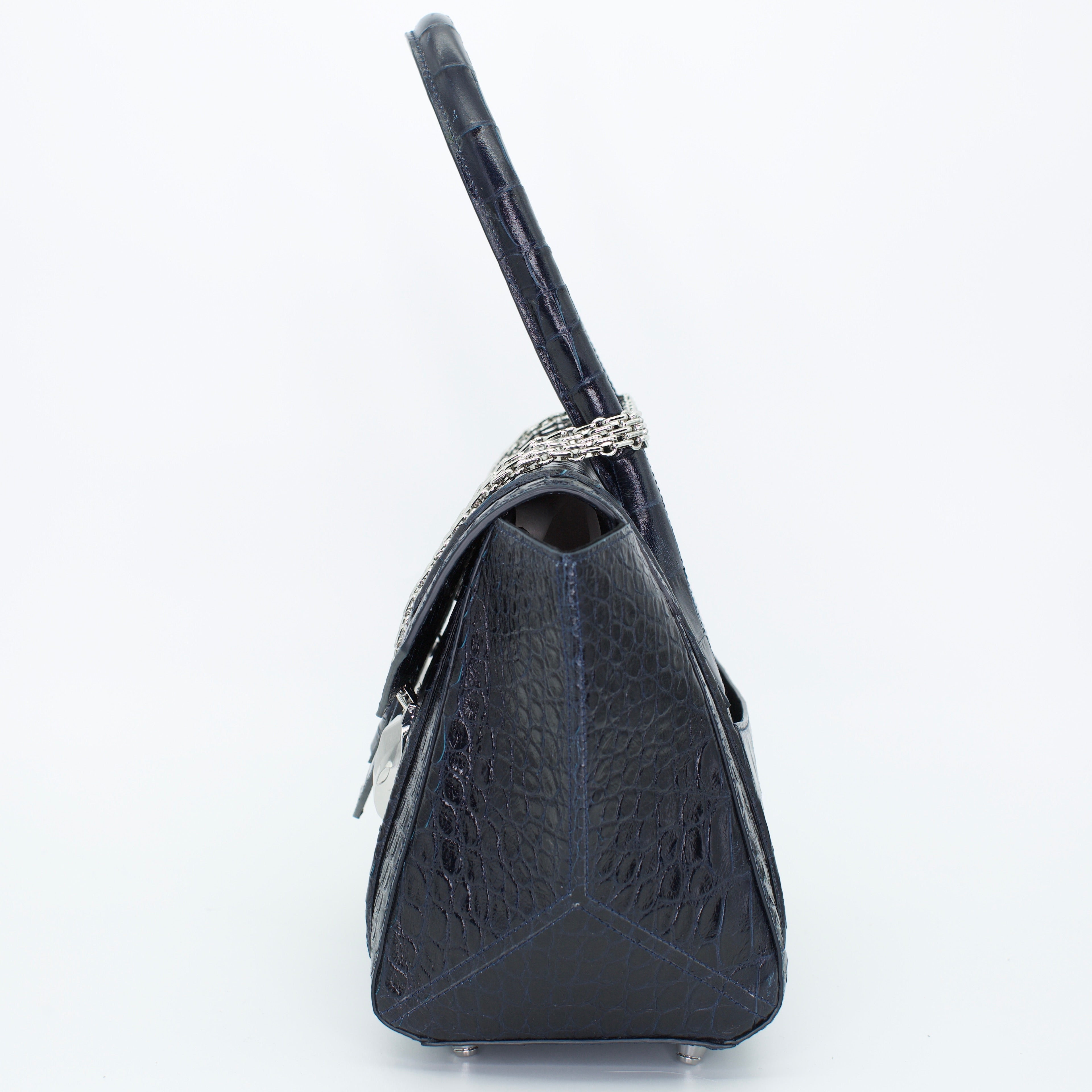 Midnight Crocodile Icon Shoulder Bag