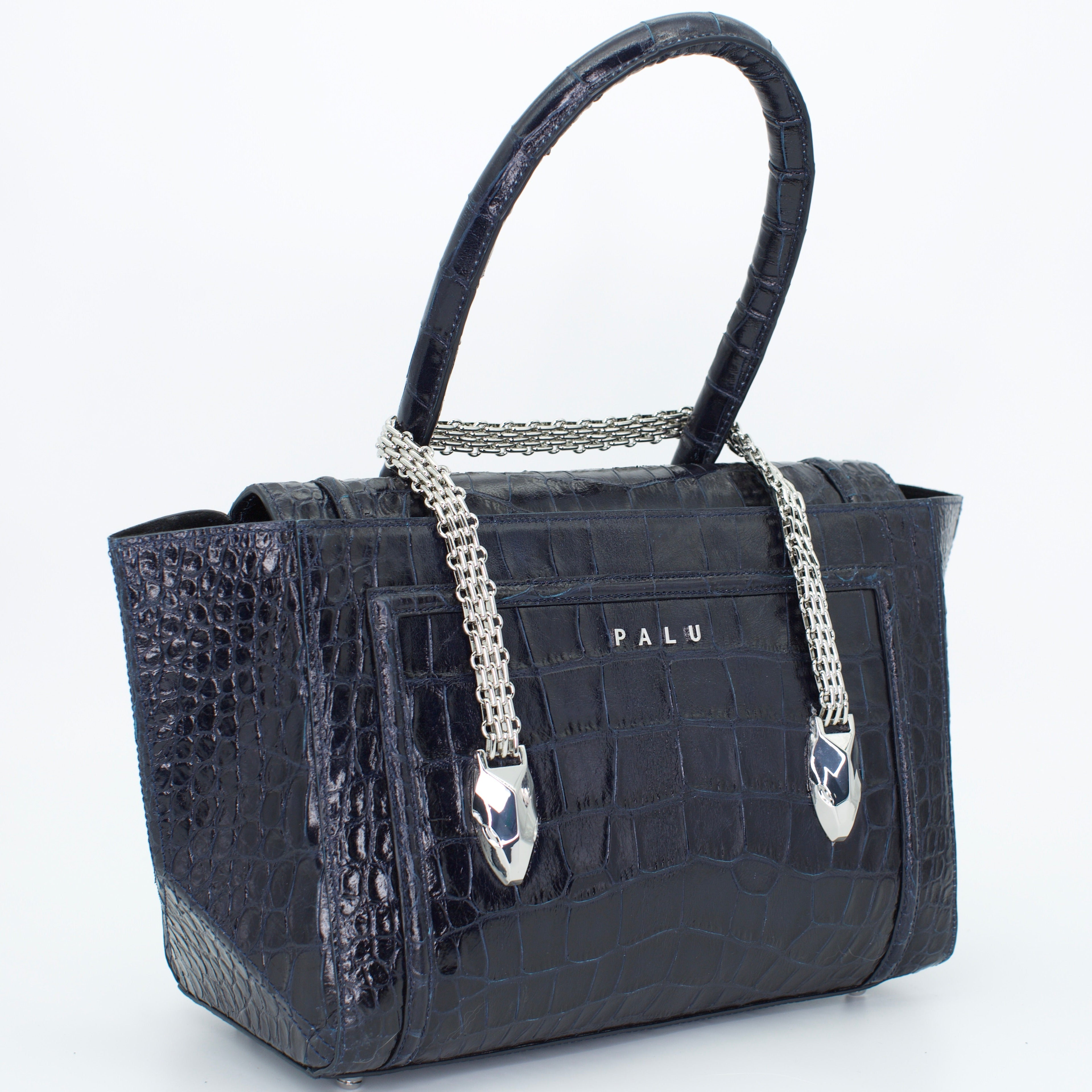Midnight Crocodile Icon Shoulder Bag