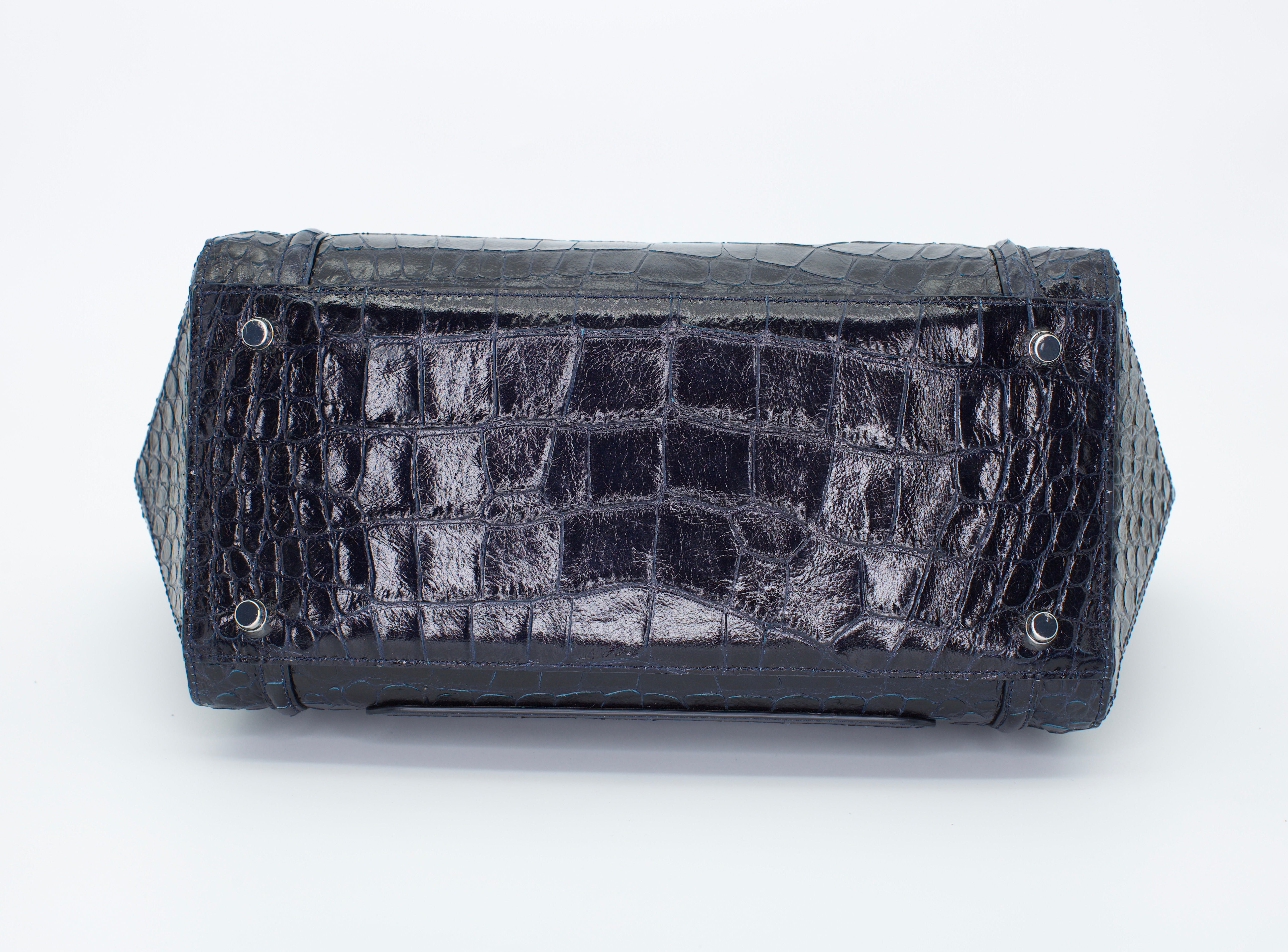 Midnight Crocodile Icon Shoulder Bag